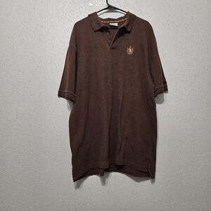 Walt Disney World Brown Polo Shirt Adult L Crest Logo Vintage Style
